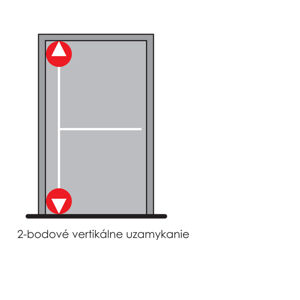 DK - Dvojbodové panikové kovanie na jednokrídlové dvere D1/1H-1D NEM - nerez matná | MP-KOVANIA.sk