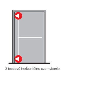 DA - Dvojbodové panikové kovanie s bočnou západkou na jednokrídlové dvere D1/2B S - Strieborná | MP-KOVANIA.sk