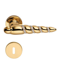Kľučka na dvere LI - SHELL MESH 694 - R 025 OZ - Pozlátené (24 karátové zlato) | MP-KOVANIA.sk