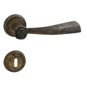 Kľučka na dvere LI - ROSE - R BRA - bronz antik (AN) | MP-KOVANIA.sk