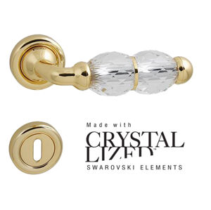 Kľučka na dvere LI - CRYSTAL - R OZ - Pozlátené (24 karátové zlato) | MP-KOVANIA.sk