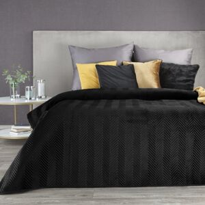 Zamatový prehoz na posteľ SOFIA čierny 170x210